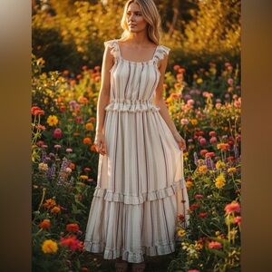 MISA Los Angeles Idonia Stripe Dress Size S